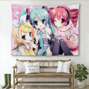 Bandai | Vocaloid Hatsune Miku Rin Teto Tapestry Cute Anime Wall Hanging Decor
