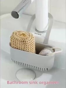 Multi-Functional Draining Basket Thickened and Durable Easy to Disassemble No-Drill Sink Filter Rack Use for Kitchen Bathroom
