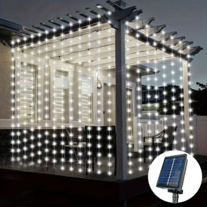 ไฟประดับม่านพลังงานแสงอาทิตย์ - 8 โหมดแสงสว่างสําหรับกลางแจ้ง งานแต่งงาน งานปาร์ตี้ และสวน - วันวาเลนไทน์ ตกแต่งอีสเตอร์