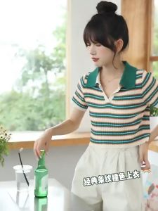 💥[A134] Áo len thun Montoghi dệt kim GÂN DỌC SỌC NGANG cổ đức phối màu Quảng Châu hài hòa - L2M