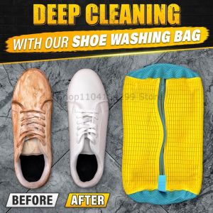 1-2PCS Washing Shoes Bag Mesh Shoes Bag Machine Travel Storage Bags Portable Anti-deformation Protective Clothes Organizer