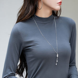 Modal Cotton Turtleneck Bottoming Shirt for Women Autumn and Winter Long Sleeves T-Shirt Inner Wear Soft Inner Wear Underwear