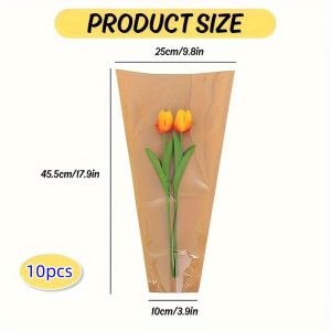 10 Chiếc Túi Đóng Gói Bó Hoa Trong Suốt Túi Quà Tặng Hoa Bằng Giấy Kraft Cho Đám Cưới Sinh Nhật Và Các Dịp Lễ