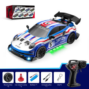 1:24 Four-wheel drive racing drift remote control car ambient light infinitely variable speed RC remote control toy car holid