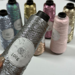 0.8mm 100g/Roll Gold Silver Yarn Cross Stitch Thread Hand Woven Crochet Beach Bag Embroidery Line DIY Handmade Sewing Material