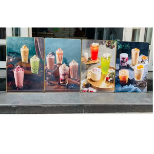 Tranh Tráng Gương trang trí quán cà phê- coffee- chất liệu phủ mica bóng cao cấp