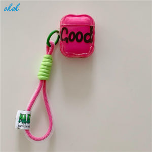 OKOK Simple Style For  GOOD AirPods Case With Lanyard For AirPods 1 2 3 AirPods Pro 2 4 InPods 12 i12 Wireless Bluetooth Headphones Headset Earphone Luxury Casing Shockproof Cover Shell Hot Sale