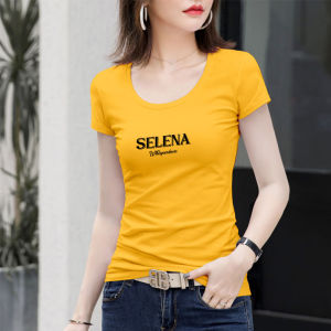 Áo Thun Nữ Tay Ngắn Màu Đen Thời Trang Cổ Tròn Dáng Ôm Mùa Hè 2024 Áo Thun Cotton Pha Lanh Thường Ngày Thường Mặc