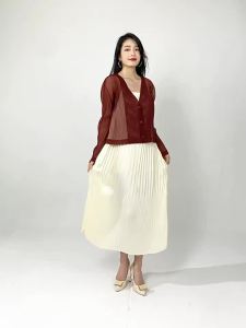 T5014c One Size (45-75kg) Sanzhai Cardigan Outer Wear Coat WomenS Sun- Clothing Thin All-Matching Mesh Transparent Sweater