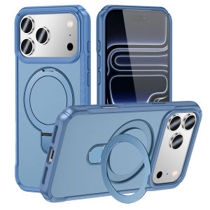 Ultra-Magnetic Stand for iPhone 17 18 16 15 14 13 12 Pro Max 14 15 16 Plus 16e 17e air Case Shockproof & Slim Black | [Military Drop Protection] [Compatible with MagSafe] Matte Phone Case with Ring Holder