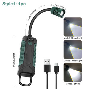 Rechargeable Magnetic Portable LED Work Light with 360° Flexible Gooseneck Design Hook Work Flashlight for Repair Emergency