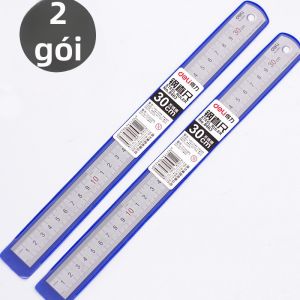 Deli Kim Loại Thước Thẳng Bằng Thép Không Gỉ Dày Cho Học Sinh Dụng Cụ Đo Lường Văn Phòng Phẩm Học Sinh Thước Kẻ Mực Đen