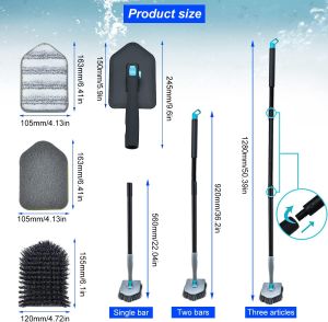 3 in 1 Bathroom Cleaning Brush Multi-Functional Tool Long Handle Removable Household Floor Bathtub Brushes Ceramic Tile Brush