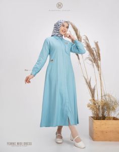 FEMME MIDI Dress By Nadheera luxury Gamis dress mini Tunik wanita fashion muslim rayon premium kekinian