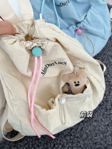 กระเป๋าเป้สะพายหลังเดินทางแบบลำลองสำหรับเยาวชน กระเป๋าใส่หนังสือสำหรับนักเรียนมหาวิทยาลัย กระเป๋าสะพายไหล่แบบแบน กระเป๋าผ้าไนลอนสีพื้น