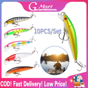 10Pcs Minnow Fishing Lures Floating Hard Bait 10mm 9g Artificial Wobbler Crankbait Carp Perch Pesca Fishing Tackle Fishing-Lure