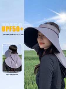 Miiow | Womens Face Protection Sun Hat UPF50+ UV Protection Casual Style Summer Outing Bicycle Riding Empty Top All-Around Hat