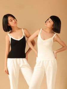 AIMO | Aimo Womens Thickened Wool Blend Tank Top Inner Wear Base Layer Color Block Warm Underwear Autumn Winter Seasonal Fashion