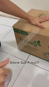 Trifinity Lakban Tebal 200gr Rekat 45mmx100Yard Bening / Fragile OPP Tape Full Meteran Garansi JSK