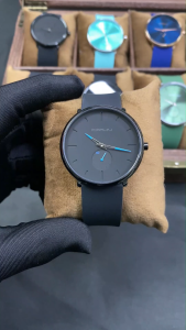 CRRJU Jam Tangan Kasual Elegan dengan Strap Karet Hijau dan Dial Bulat