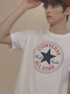 CONVERSE official mens and womens star all-cotton short-sleeved round-neck T-shirts