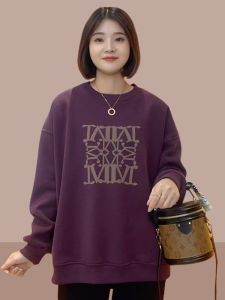 เสื้อสเวตเตอร์คอกลมหลวมๆ สไตล์ลำลองสำหรับผู้หญิง ฤดูใบไม้ร่วง/ฤดูหนาว เสื้อคลุมกันหนาวแบบลำลองที่สวมใส่สบายและทันสมัย