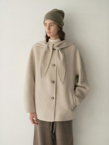 INSIS FEMME | Spring New Literary Style Origami Bunny Ears Scarf Cocoon Hooded Jacket
