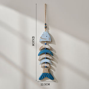 Handmade Mediterranean Fish Pendant Real Wood Simulation Wall Decoration American Country Style Animal Decor Home Accessories