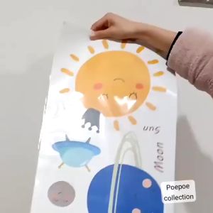 Stiker Dinding Kamar Premium Animal Gajah Singa Beruang Rubah Rainbow Star Watercolor Wallsticker