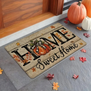 Thảm Chùi Chân Hình Quả Bí Ngô Mùa Thu VIKAMA Home Sweet Home In Hình Lá Phong Chống Trượt Ngoài Trời Thảm Trang Trí Mùa Thu Cho Cửa Trước