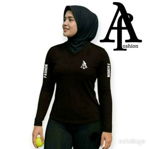 cod atasan baju olah raga wanita lengan panjang simple kekinian