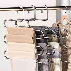 Stainless Steel S-Shaped Trouser Rack For Household Multi-Layer Anti-Slip Trouser Rack