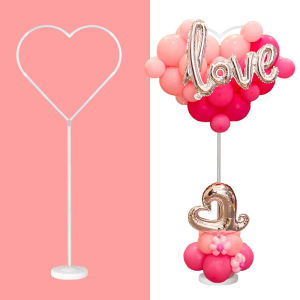 Birthday Party Opening Celebration Heart Shaped Ring Balloon Ground Float Stand Column Support Airship Flower Ring Decorations