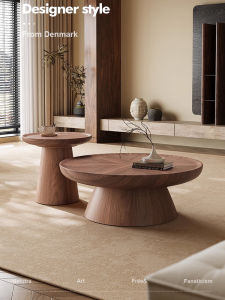 Modern Minimalist Italian Oval Coffee Table Black Walnut Designer Combination round Coffee Table Luxury Quality Wooden Craft