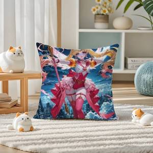 Bandai | Sailor Moon Sailor Neptune Anime Plush Pillow Cover Soft Short Plush Cushion Cover For Sofa Bedroom Home Decor Gift Decoration