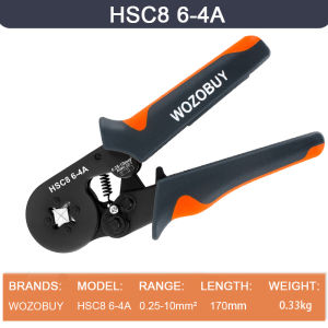 Tube Terminal Crimping Tools Ferrule Crimping Pliers HSC8 6-4 0.25-10mm² 23-7AWG 6-6 0.25-6mm² Electrician Clamp Sets Wire Tips