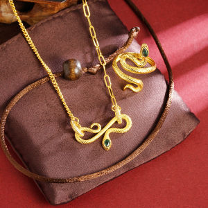 Kemstone rắn hoàng đạo phụ nữ Mặt dây chuyền rắn năm nhẫn bông tai Thả vòng tay trang sức