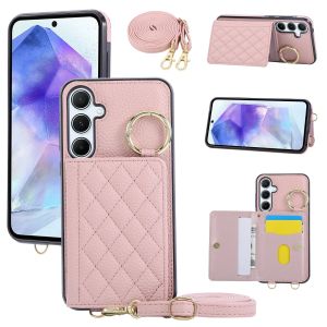 Crossbody Wallet Phone Case for Samsung Galaxy S25 Edge Ultra A56 A36 A25 A16 S24 S23 FE S22 Plus S21 S20 A06 A55 A54 Lanyard