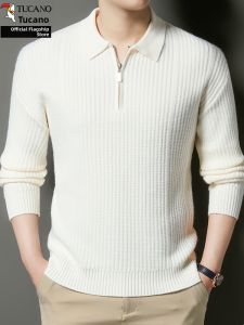 TUCANO | New Spring Mens Collar Solid Color Knit Wearable Casual Sweater