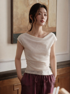 JK＆JS | Bamboo-Silk Blend Jacquard Elegant Short Sleeve T-Shirt