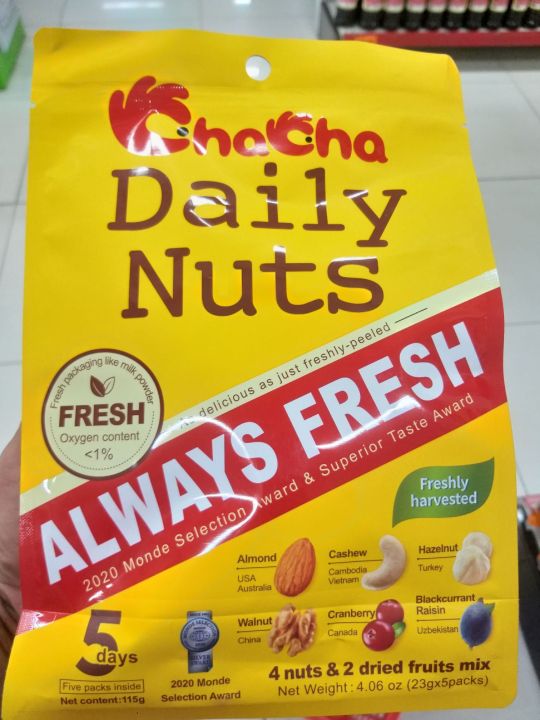 ChaCha Daily Nuts 23g.x 5packs delicious freshly peeled