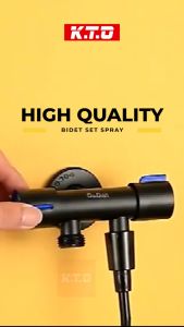 SUS 304 Black Modern Stainless Steel Bidet Spray Set Hand Bidet Toilet Shower Spray Bidet Hose Set Kepala Paip