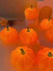 Halloween Pumpkin LED Night Light Battery Powered Warm Lantern For Kids Bedroom Decor Trick or Treat Party Home Holiday Decor