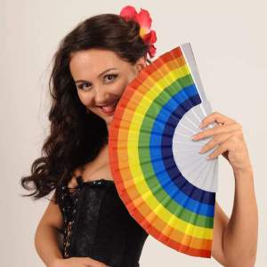 LGBT Fan 9 Inches Rainbow Wrist Fan Accessories for Costume Play