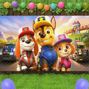 Paw Patrol | Cartoon Dog Paw Patrol Birthday Party Decoration Background Hot Blooded Rescue Dog Poster Backdrop Baby Shower Banner Supplies