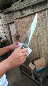 pisau seset kulit sapi dan kambing bahan baja per sangat kuat dan sangat tajam pisau sembelih baja per super tajam bilah 20cm tempa pande besi bukan Pabrikan pisau daging super tajam sembelih seset baja per asli hasil tempa tradisi lokal