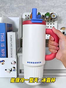 WENDAREN Water Bottle With Handle 1000mL Ceramic Inner Liner Hot & Cold Insulated Tumbled