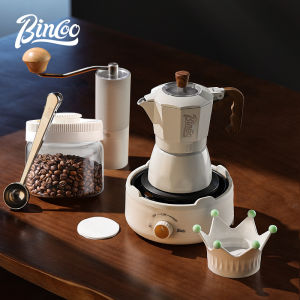BINCOO Moka Pot Double-valve Household Small Coffee Pot Espresso Machine Set Coffee Utensils 2Cups