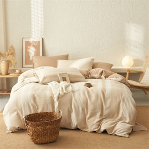 Violet | Lilac High Density Big Pattern Woven Cotton Bedding Set