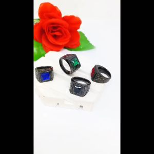 CINCIN COWO TITANIUM BATU TERLARIS SAFIRRED GREEN & HITAM FASHION ANTI KARAT DAN ANTI LUNTUR (COD)
